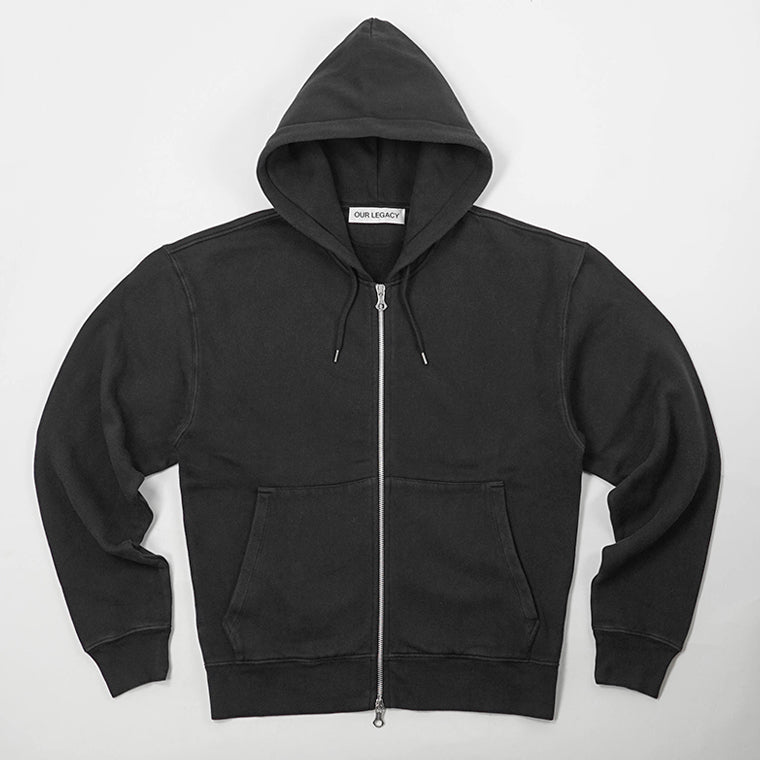 OUR LEGACY メンズ ジップアップパーカー RASCAL HOOD M2266RW ウォッシュブラック WASHED BLACK STAR FLEECE