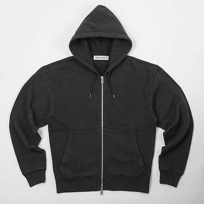 OUR LEGACY メンズ ジップアップパーカー RASCAL HOOD M2266RW ウォッシュブラック WASHED BLACK STAR FLEECE