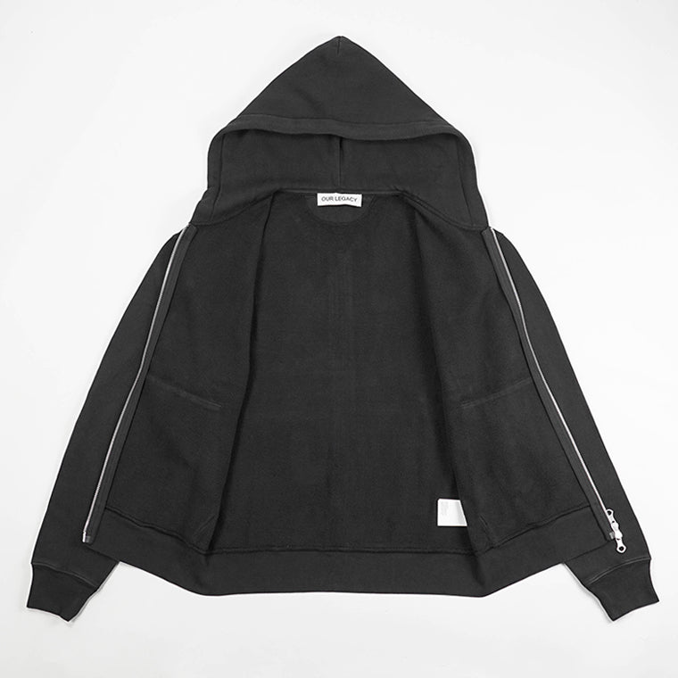 OUR LEGACY メンズ ジップアップパーカー RASCAL HOOD M2266RW ウォッシュブラック WASHED BLACK STAR FLEECE