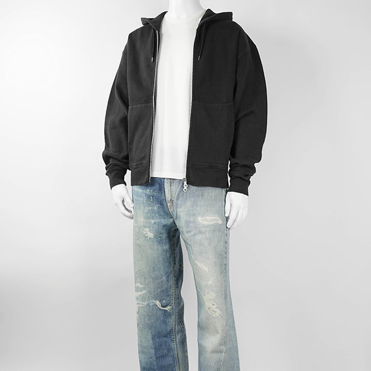 OUR LEGACY メンズ ジップアップパーカー RASCAL HOOD M2266RW ウォッシュブラック WASHED BLACK STAR FLEECE