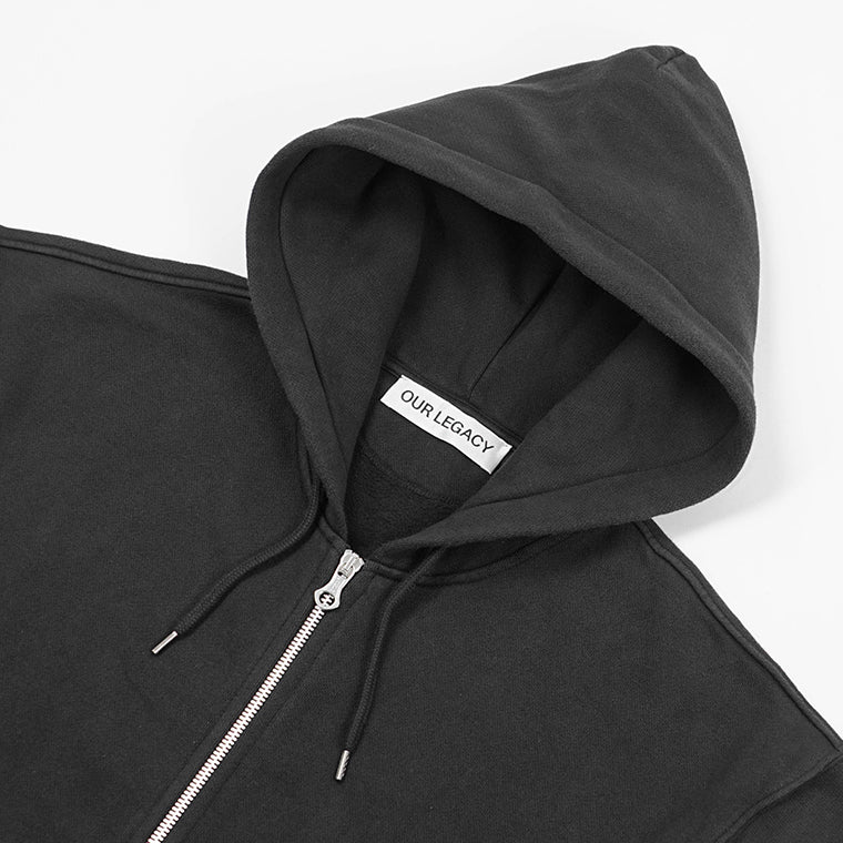OUR LEGACY メンズ ジップアップパーカー RASCAL HOOD M2266RW ウォッシュブラック WASHED BLACK STAR FLEECE