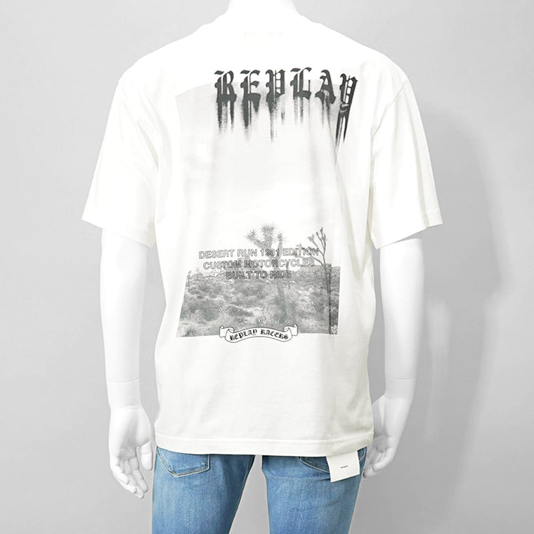 【SUMMER FINAL SALE】 REPLAY メンズ Tシャツ M3054 2660 オフホワイト 011