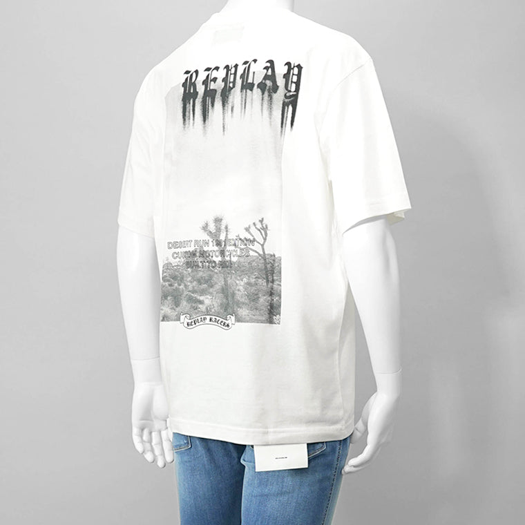 【SUMMER FINAL SALE】 REPLAY メンズ Tシャツ M3054 2660 オフホワイト 011