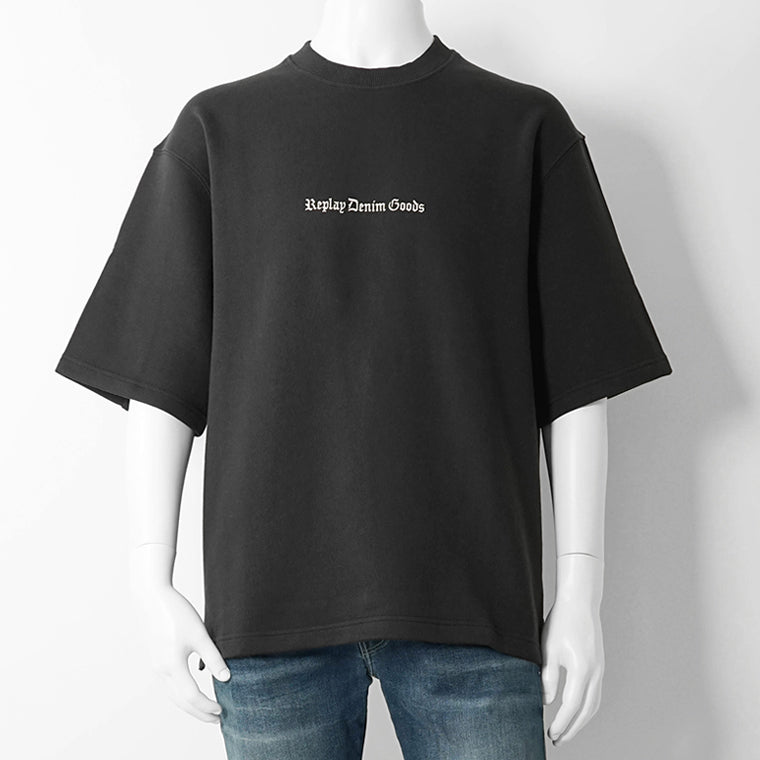 【2026SS SUMMER SALE】REPLAY メンズ スウェットTシャツ SHORT SLEEVED CREW NECK SWEATSHIRT M3316 23802 ブラック 098