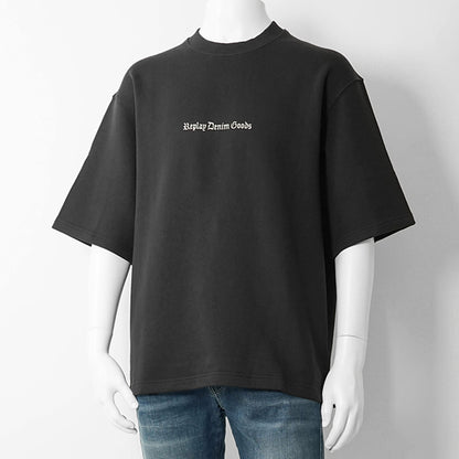 【2026SS SUMMER SALE】REPLAY メンズ スウェットTシャツ SHORT SLEEVED CREW NECK SWEATSHIRT M3316 23802 ブラック 098