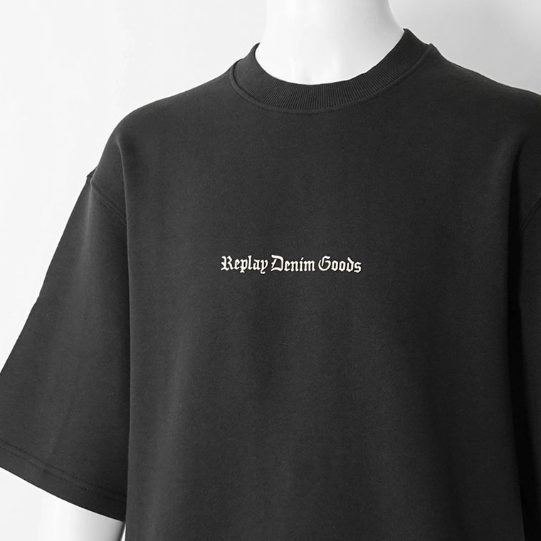 【2026SS SUMMER SALE】REPLAY メンズ スウェットTシャツ SHORT SLEEVED CREW NECK SWEATSHIRT M3316 23802 ブラック 098
