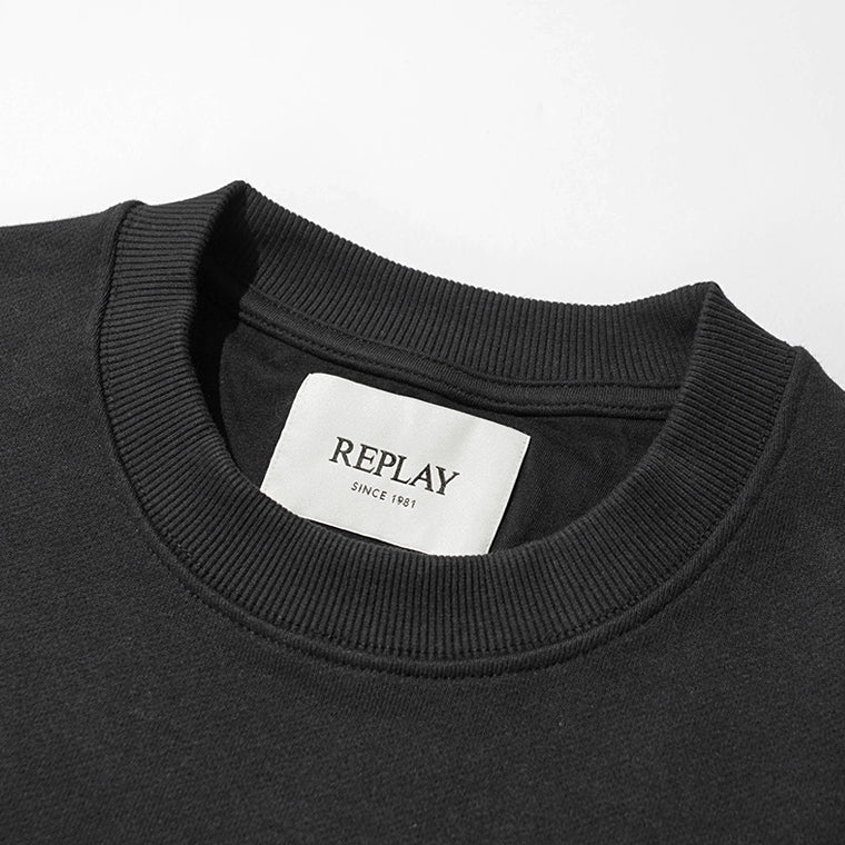 【2026SS SUMMER SALE】REPLAY メンズ スウェットTシャツ SHORT SLEEVED CREW NECK SWEATSHIRT M3316 23802 ブラック 098