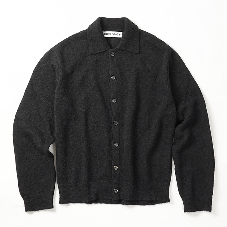OUR LEGACY メンズ カーディガン EVENING POLO M4213ECFSE ブラック BLACK FUZZY ALPACA