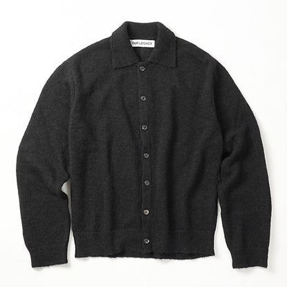 OUR LEGACY メンズ カーディガン EVENING POLO M4213ECFSE ブラック BLACK FUZZY ALPACA