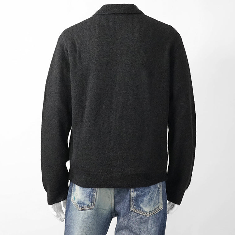 OUR LEGACY メンズ カーディガン EVENING POLO M4213ECFSE ブラック BLACK FUZZY ALPACA
