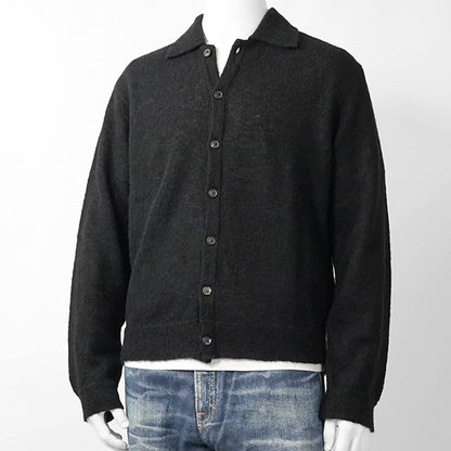 OUR LEGACY メンズ カーディガン EVENING POLO M4213ECFSE ブラック BLACK FUZZY ALPACA