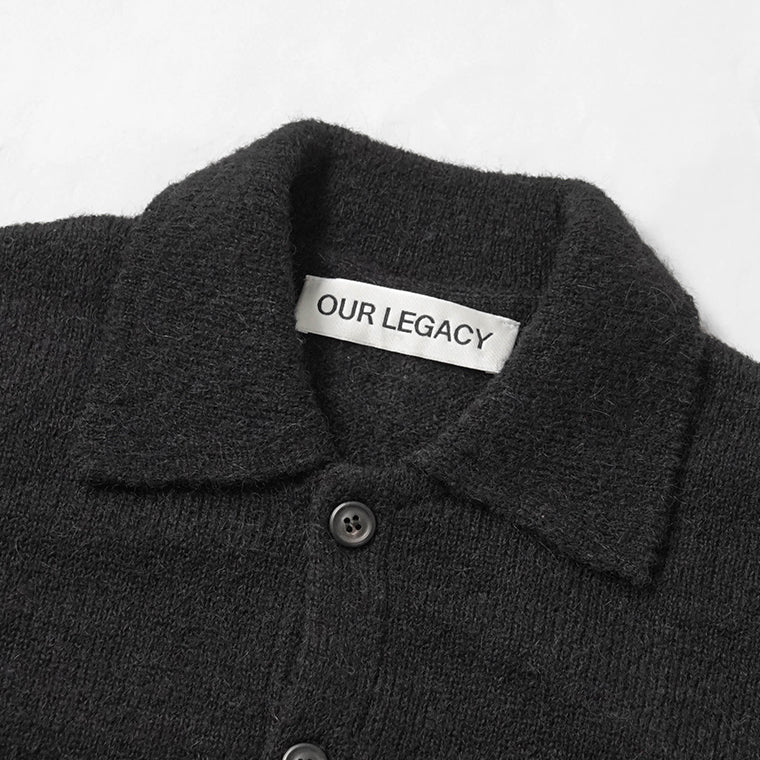 OUR LEGACY メンズ カーディガン EVENING POLO M4213ECFSE ブラック BLACK FUZZY ALPACA