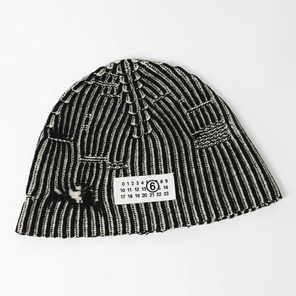 MM6 Maison Margiela KIDS キッズ ニットキャップ MM6F33U M60913 MM06K ブラック ホワイト系 M6C39