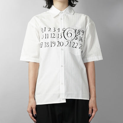 MM6 Maison Margiela KIDS キッズ シャツ MM6C37U M60947 MM07H ホワイト ブルー M6C44