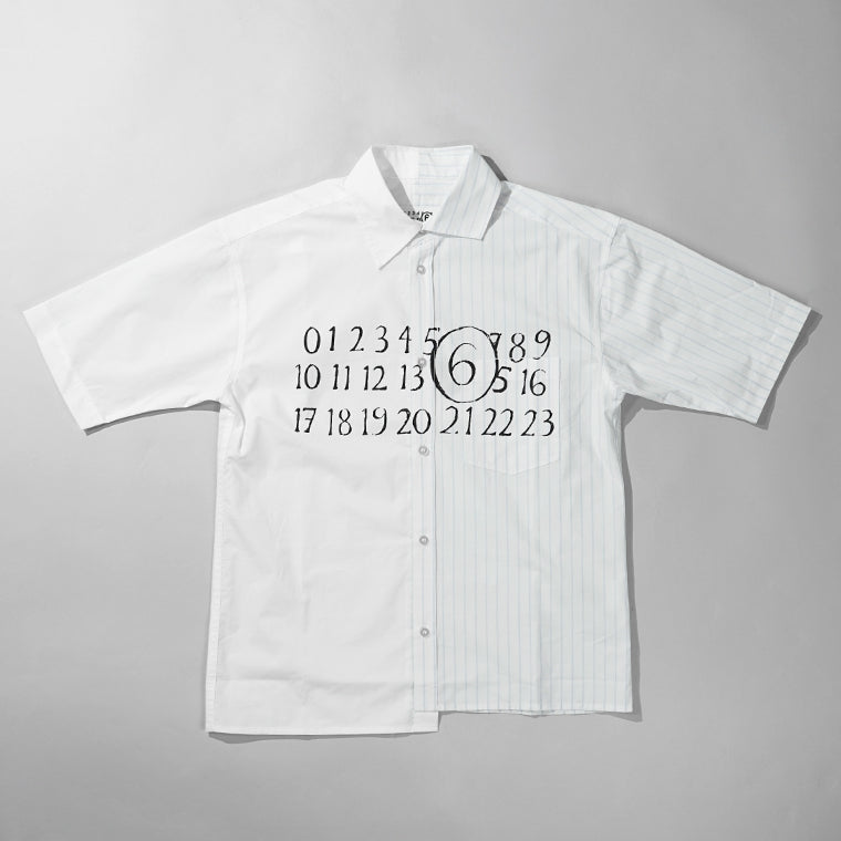 MM6 Maison Margiela KIDS キッズ シャツ MM6C37U M60947 MM07H ホワイト ブルー M6C44