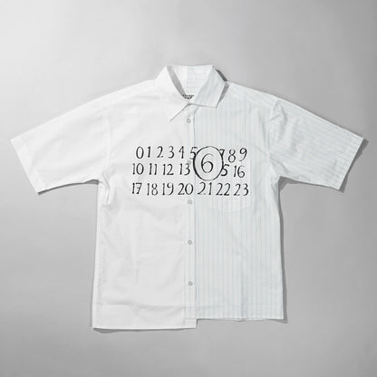 MM6 Maison Margiela KIDS キッズ シャツ MM6C37U M60947 MM07H ホワイト ブルー M6C44