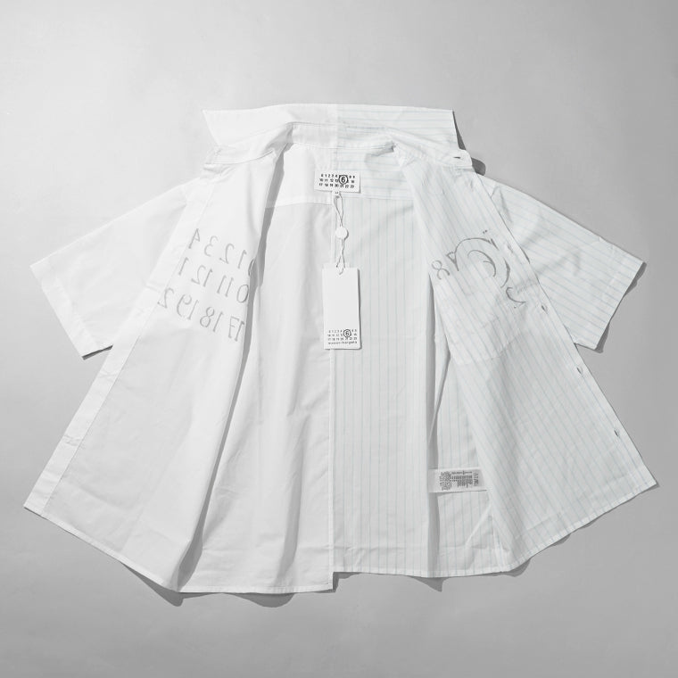 MM6 Maison Margiela KIDS キッズ シャツ MM6C37U M60947 MM07H ホワイト ブルー M6C44