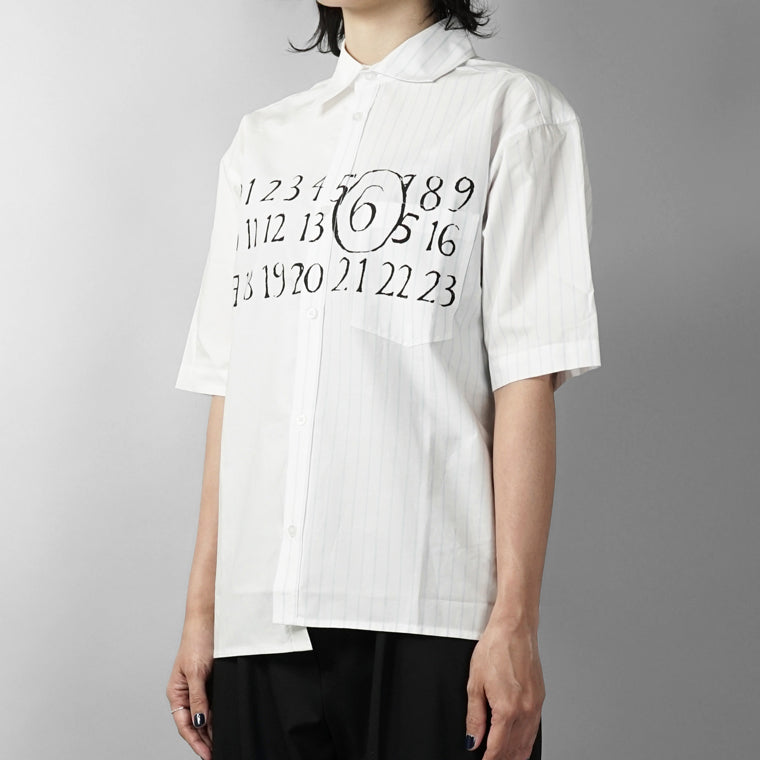MM6 Maison Margiela KIDS キッズ シャツ MM6C37U M60947 MM07H ホワイト ブルー M6C44