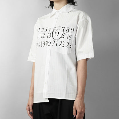MM6 Maison Margiela KIDS キッズ シャツ MM6C37U M60947 MM07H ホワイト ブルー M6C44