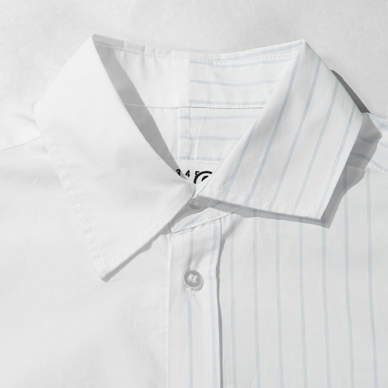 MM6 Maison Margiela KIDS キッズ シャツ MM6C37U M60947 MM07H ホワイト ブルー M6C44