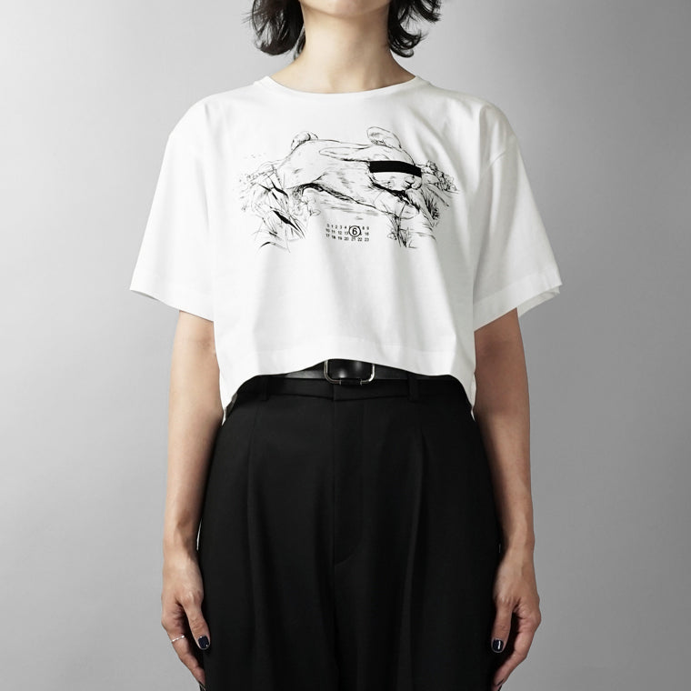 MM6 MAISON MARGIELA キッズロゴプリント ホワイトTシャツ エムエムシックス メゾンマルジェラ MM6 Maison Margiela KIDS キッズ