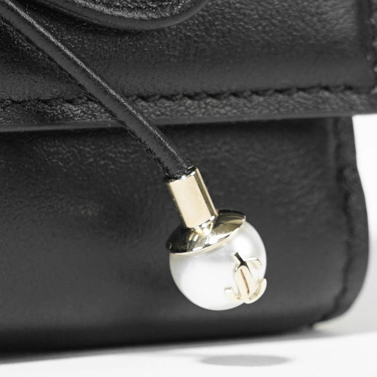 JIMMY CHOO レディース 3つ折り財布 MARINDA KHY ブラック BLACK MACARON LIGHT GOLD