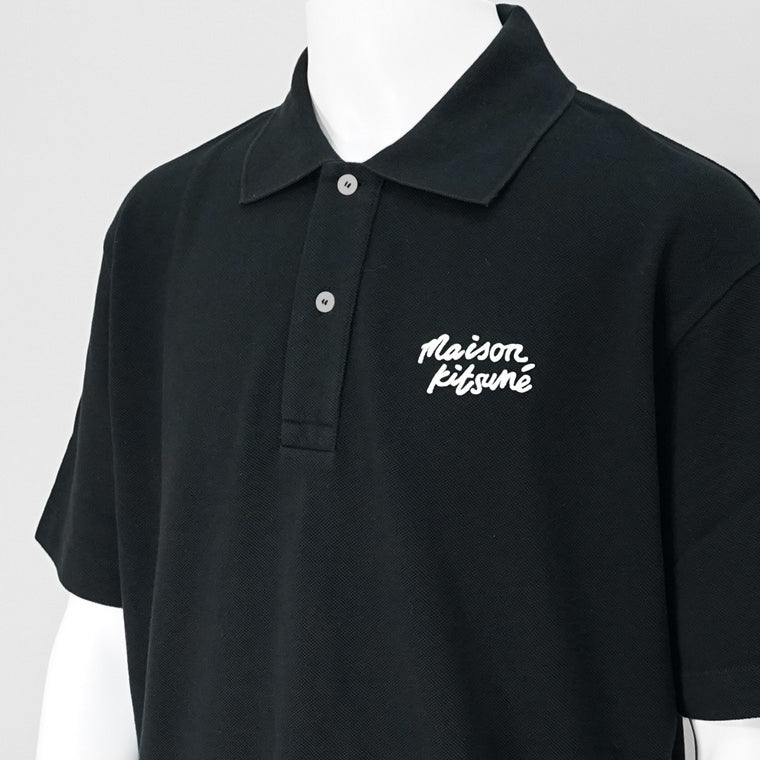 MAISON KITSUNÉ ブラック ニットポロ S アウトレット】MAISON KITSUNE メゾンキツネ ニットポロシャツ/長袖