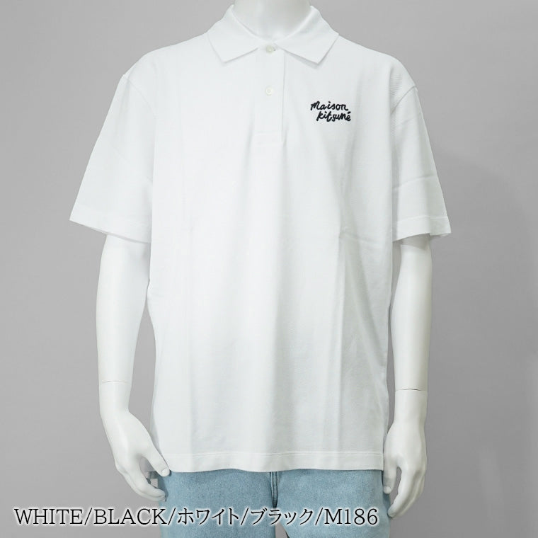 メゾンキツネ MAISON KITSUNE メンズ ポロシャツ ブラックホワイト