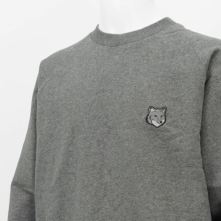 【MaisonKitsune】メゾンキツネ スウェットシャツ ダークグレー 美品 メゾン キツネ ダブルフォックスヘッド パッチ クラシック