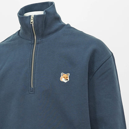 【2024AW CLEARANCE SALE】 MAISON KITSUNE メンズ スウェットシャツ FOX HEAD PATCH COMFORT HALF ZIP SWEATSHIRT MM00314 KM0001 2カラー