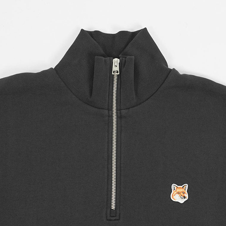 【2024AW CLEARANCE SALE】 MAISON KITSUNE メンズ スウェットシャツ FOX HEAD PATCH COMFORT HALF ZIP SWEATSHIRT MM00314 KM0001 2カラー