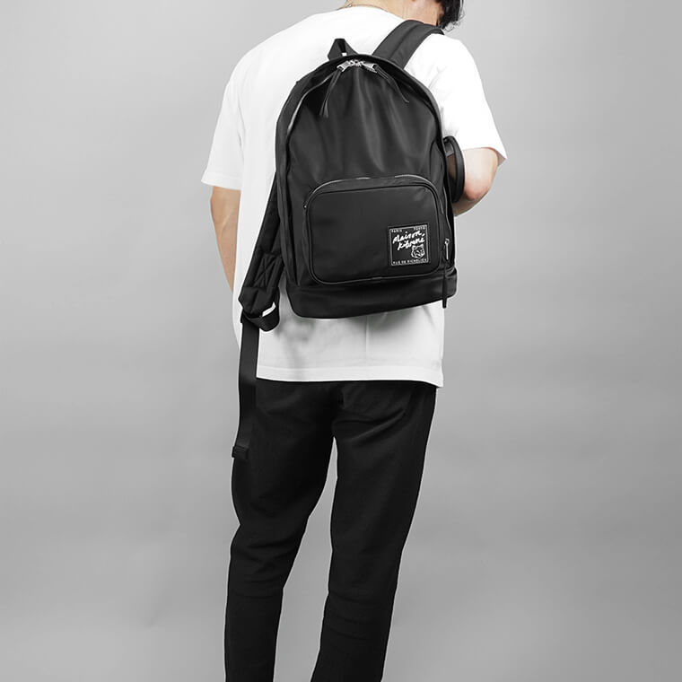 MAISON KITSUNE メンズ レディース バックパック THE TRAVELLER BACKPACK MM05161 WQ1001 BLACK ブラック P199