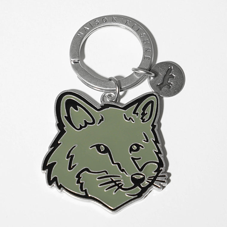 MAISON KITSUNE メンズ レディース キーリング BOLD FOX HEAD KEYRING MM06904 AM1002 BAY LEAF 0079