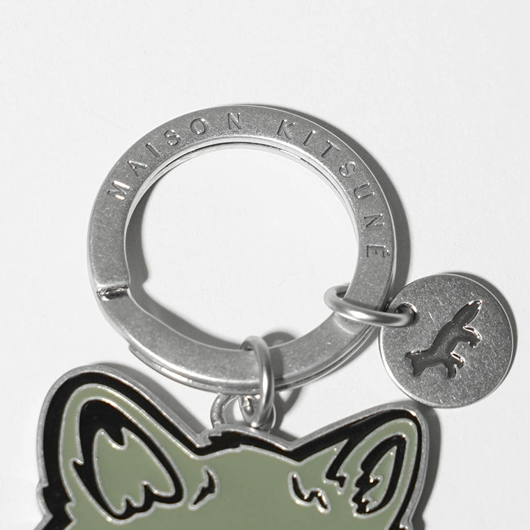 MAISON KITSUNE メンズ レディース キーリング BOLD FOX HEAD KEYRING MM06904 AM1002 BAY LEAF 0079