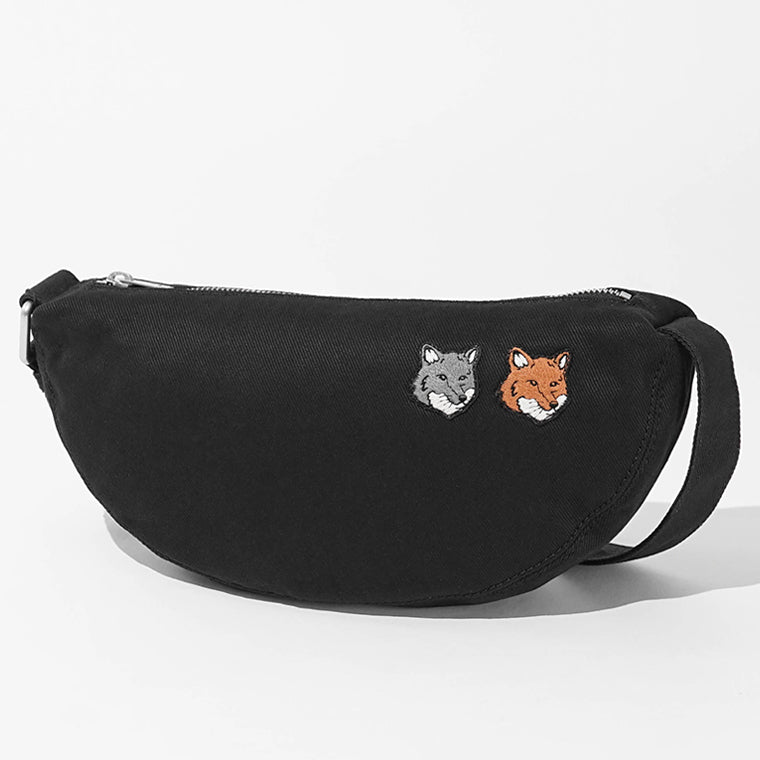 MAISON KITSUNE メンズ レディース ショルダーバッグ DOUBLE FOX HEAD BUMBAG MRUBT20 WW0096 ANTHRACITE P190