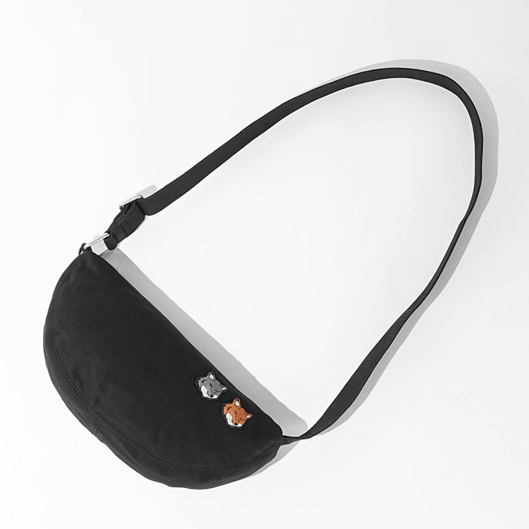 MAISON KITSUNE メンズ レディース ショルダーバッグ DOUBLE FOX HEAD BUMBAG MRUBT20 WW0096 ANTHRACITE P190