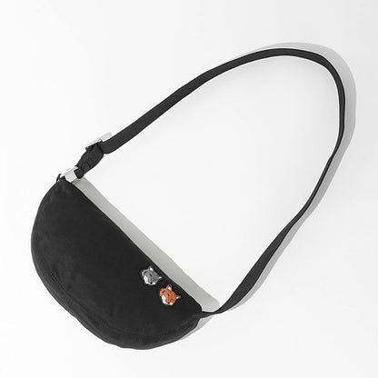 MAISON KITSUNE メンズ レディース ショルダーバッグ DOUBLE FOX HEAD BUMBAG MRUBT20 WW0096 ANTHRACITE P190