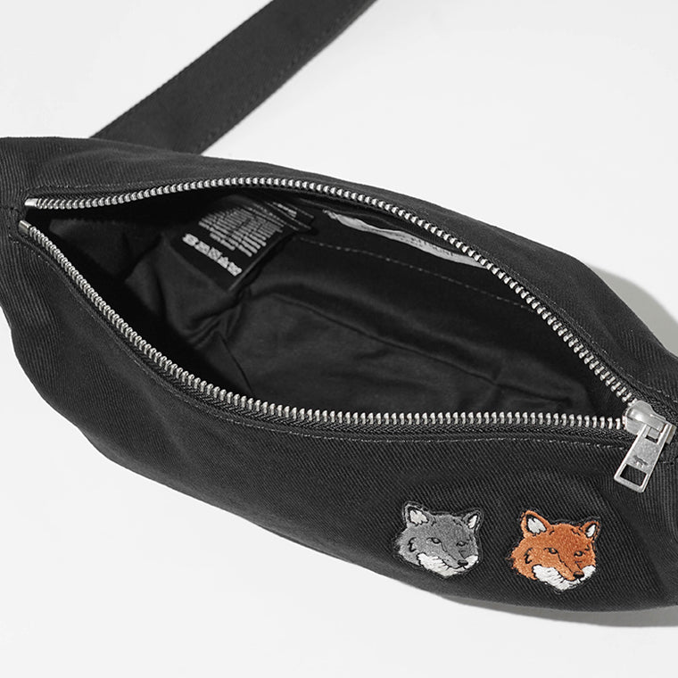 MAISON KITSUNE メンズ レディース ショルダーバッグ DOUBLE FOX HEAD BUMBAG MRUBT20 WW0096 ANTHRACITE P190