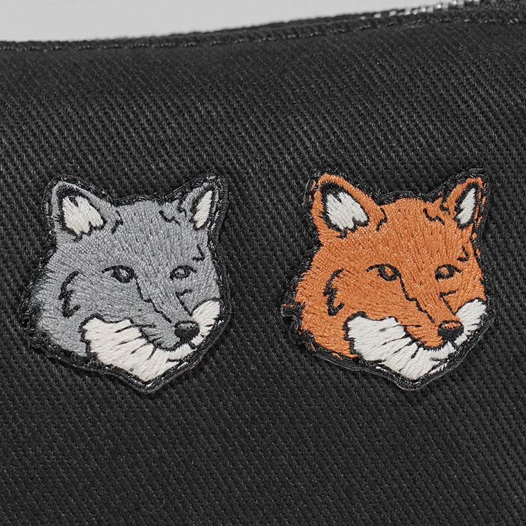MAISON KITSUNE メンズ レディース ショルダーバッグ DOUBLE FOX HEAD BUMBAG MRUBT20 WW0096 ANTHRACITE P190