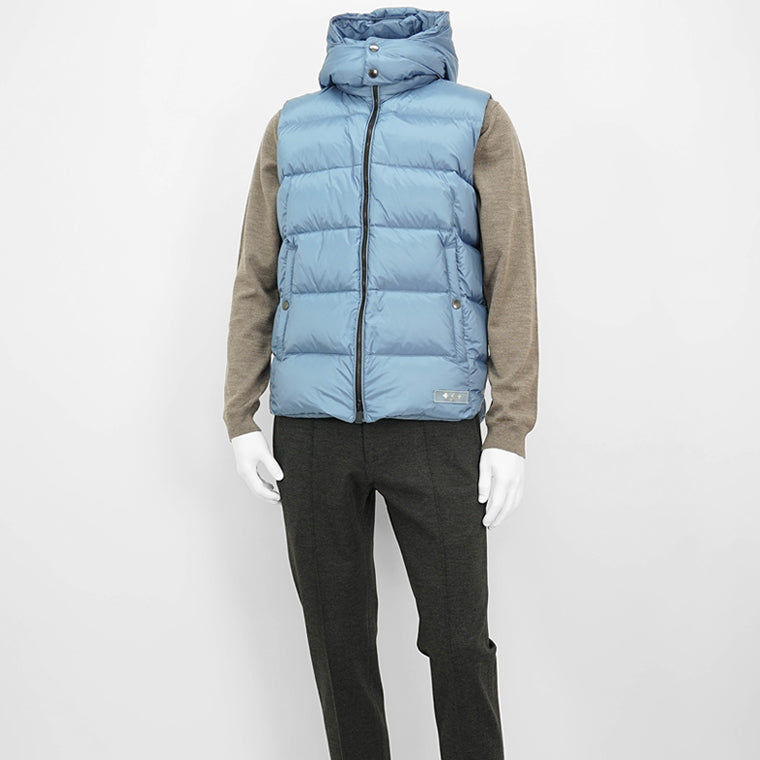 美品★TATRAS★タトラス ダウンベスト メンズ フード付き 01 青 TATRAS（タトラス） ダウンベスト ポセイドーネ POSEIDONE メンズ