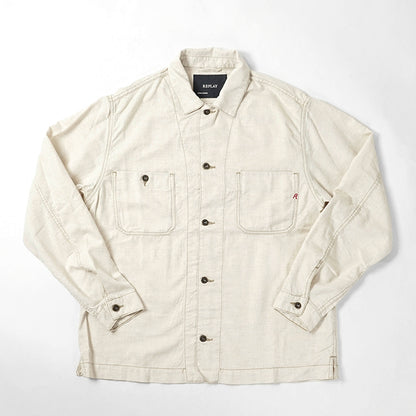 REPLAY メンズ シャツブルゾン MV864E 23807A アイボリー 200