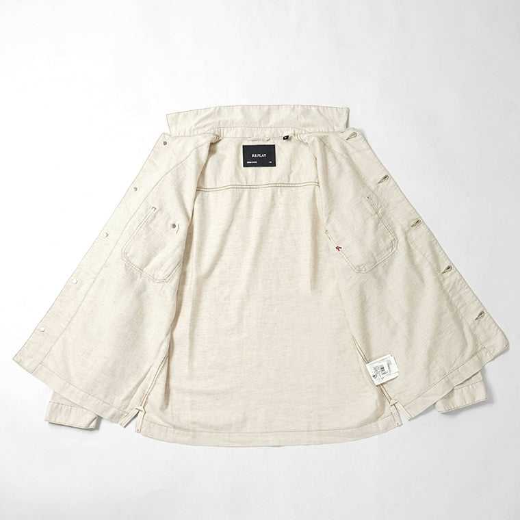 REPLAY メンズ シャツブルゾン MV864E 23807A アイボリー 200