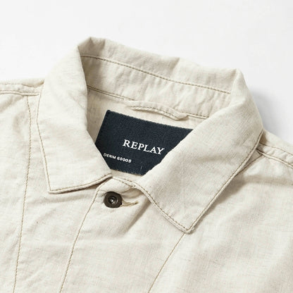 REPLAY メンズ シャツブルゾン MV864E 23807A アイボリー 200