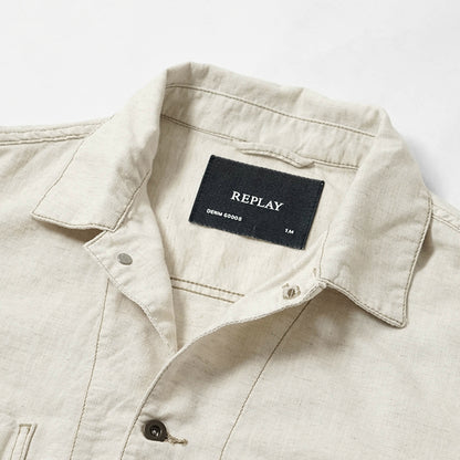 REPLAY メンズ シャツブルゾン MV864E 23807A アイボリー 200