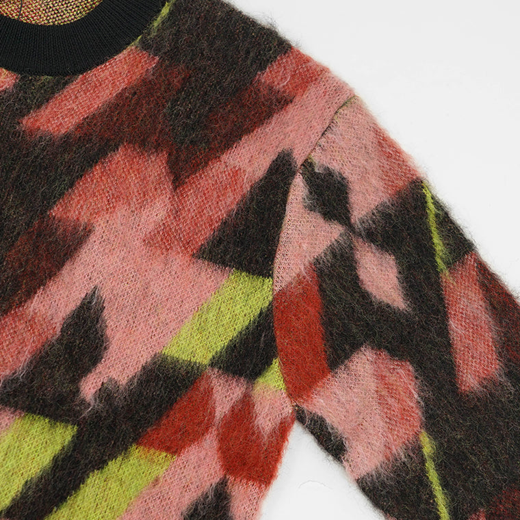 【2024AW CLEARANCE SALE】 MAISON KITSUNE メンズ ニット GRAPHIC MOHAIR JACQUARD JUMPER NM00801 KM0323 PECAN PASTURE ROSE パステルローズ B259