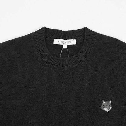 【2024AW CLEARANCE SALE】 MAISON KITSUNE メンズ ニット BOLD FOX HEAD PATCH REGULAR JUMPER NM00805 KT1006 BLACK ブラック P199