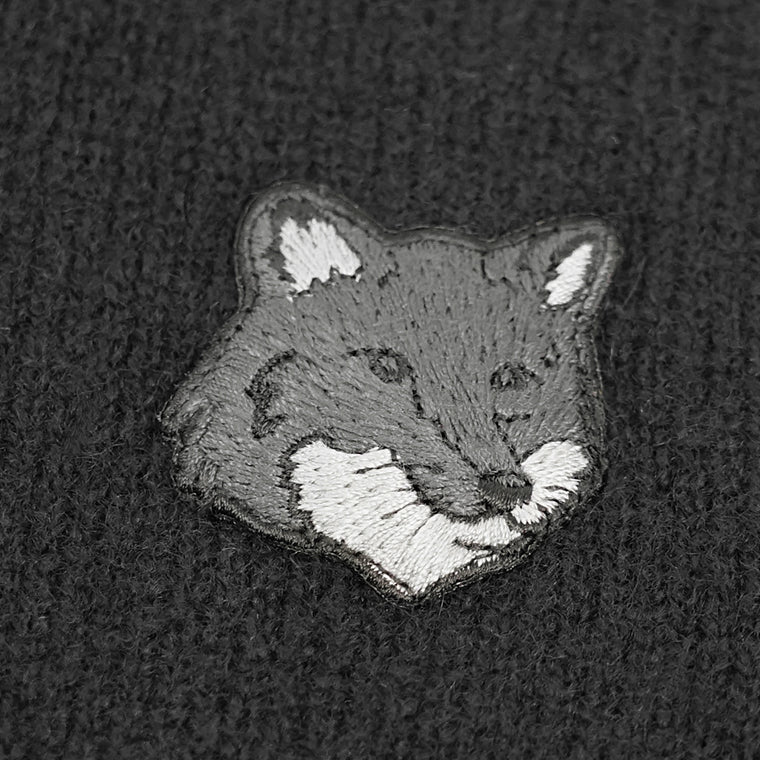 【2024AW CLEARANCE SALE】 MAISON KITSUNE メンズ ニット BOLD FOX HEAD PATCH REGULAR JUMPER NM00805 KT1006 BLACK ブラック P199