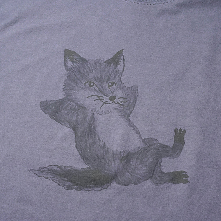 【SUMMER FINAL SALE】 MAISON KITSUNE メンズ Tシャツ CHILLAX PRINT OVERSIZE TEE SHIRT OM00108 KJ0008 FIG パープル 0120