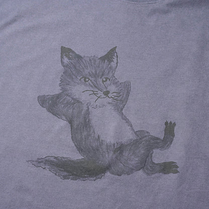 【SUMMER FINAL SALE】 MAISON KITSUNE メンズ Tシャツ CHILLAX PRINT OVERSIZE TEE SHIRT OM00108 KJ0008 FIG パープル 0120