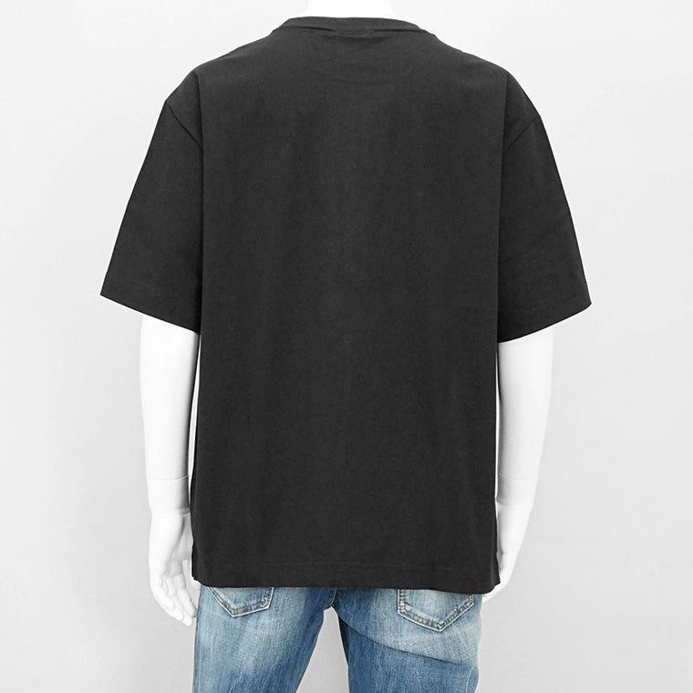 MAISON KITSUNE メンズ Tシャツ EMBOSSED PROFILE FOX OVERSIZE TEE SHIRT OM00116 KJ7016 BLACK ブラック P199